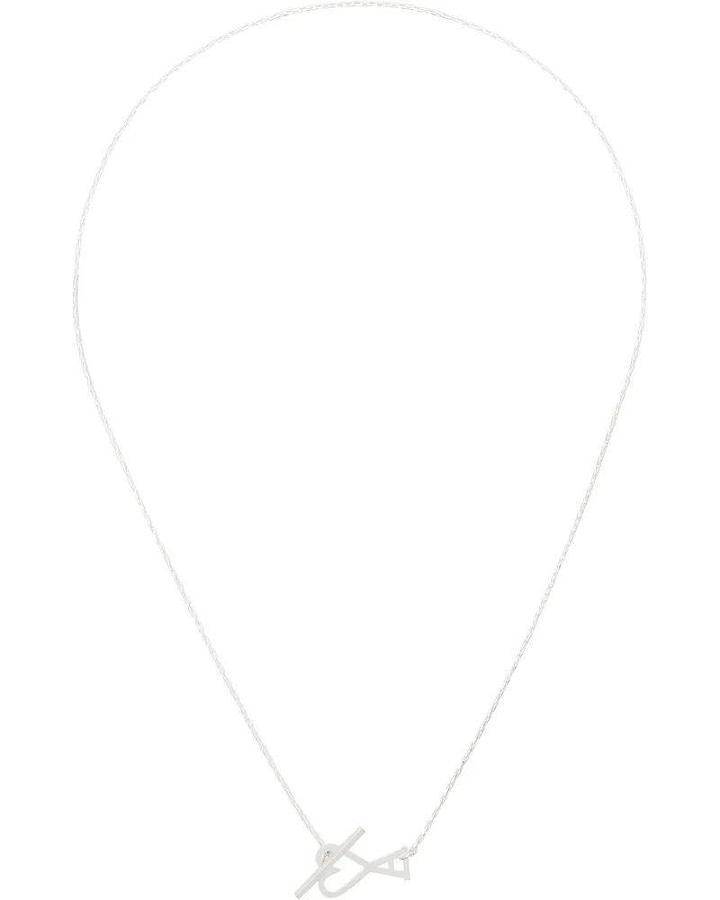 AMI Paris Silver Ami de Coeur 2 in 1 Chain Necklace 900