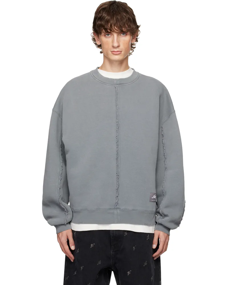 Axel Arigato Gray Chopped Distressed Sweatshirt Steel