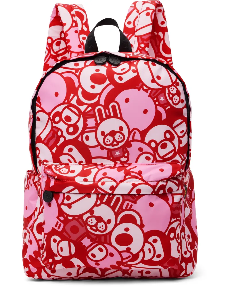 BAPE Kids Pink ABC Milo All Friends Medium Backpack Pkz
