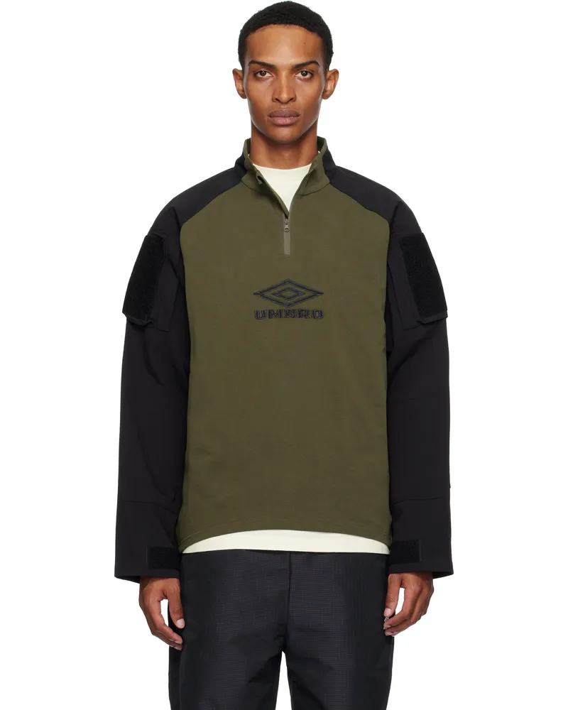 Umbro Green & Black Tactical Half Zip Sweatshirt Black