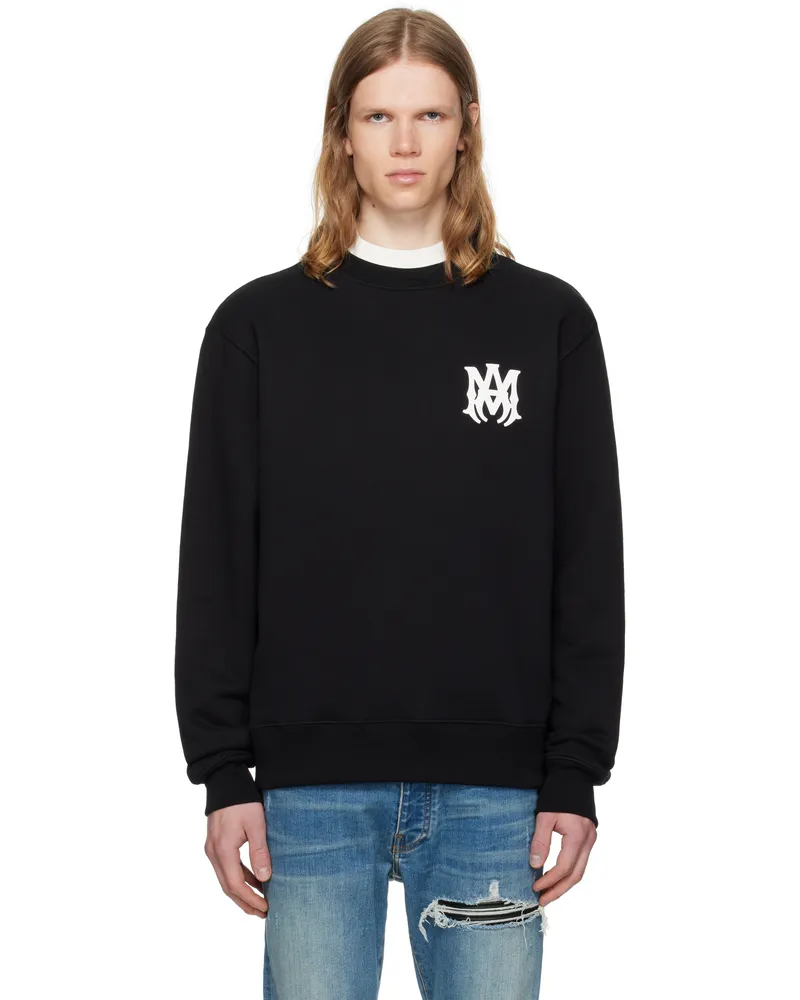 Amiri Black MA Core Logo Crew Sweatshirt Black