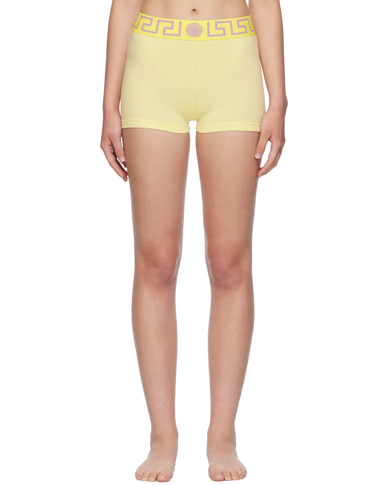 Versace Yellow Greca Border Trunk Shorts 2yb80-pale