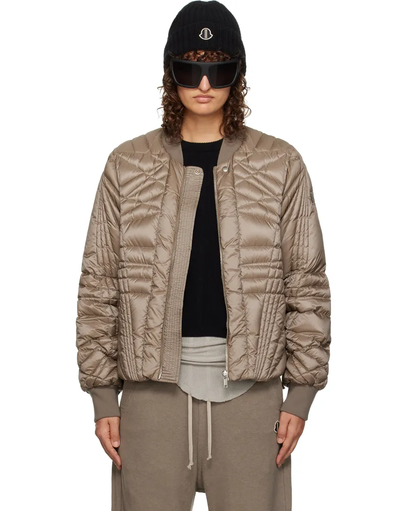 Rick Owens Moncler + Rick Owens Gray Megapenta Flight Bomber Jacket 25u