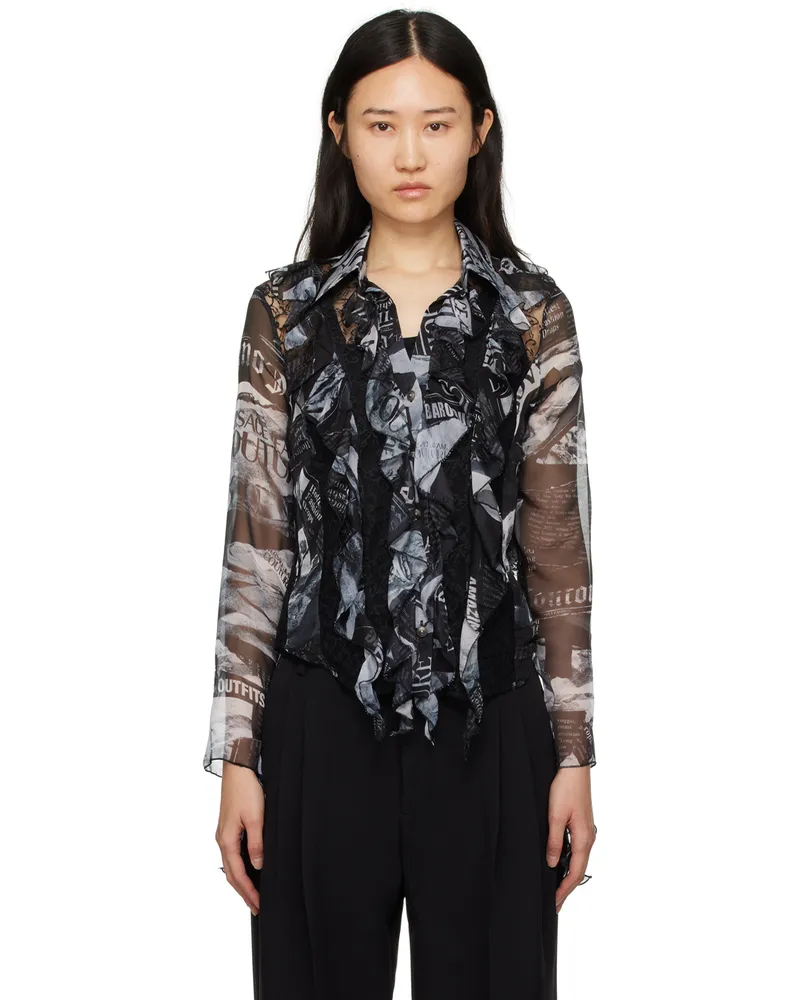 Versace Jeans Black Print Blouse E899