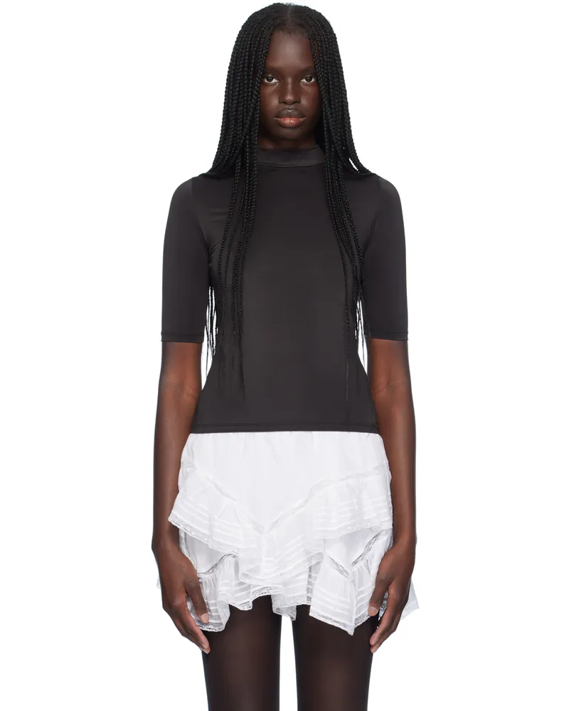 Sandy Liang Black Lillian T-Shirt 001