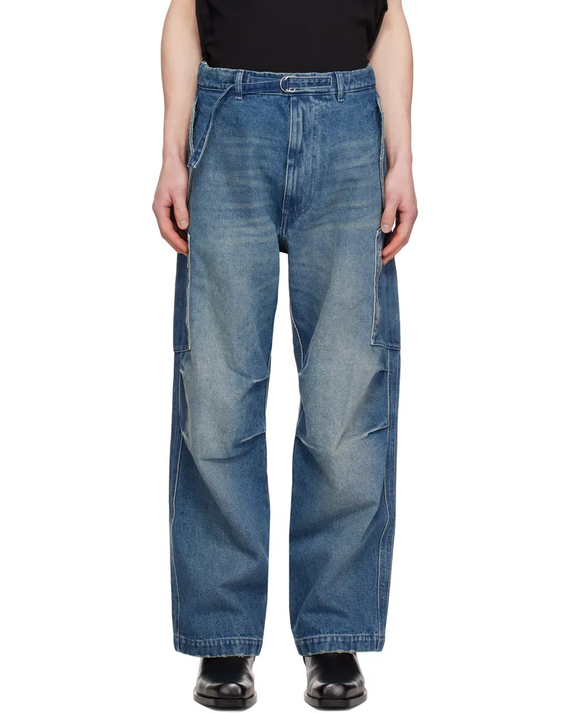 Random Identities Blue Washed Denim Berlin Baggy Jeans Blue