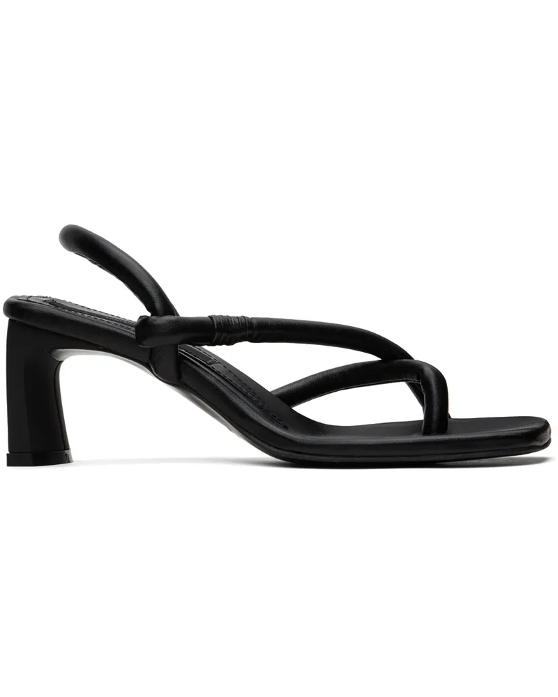 pushBUTTON Black Mismatched Heeled Sandals Black
