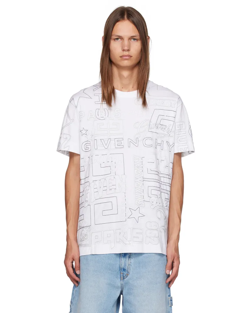 Givenchy White Oversized T-Shirt 100-white