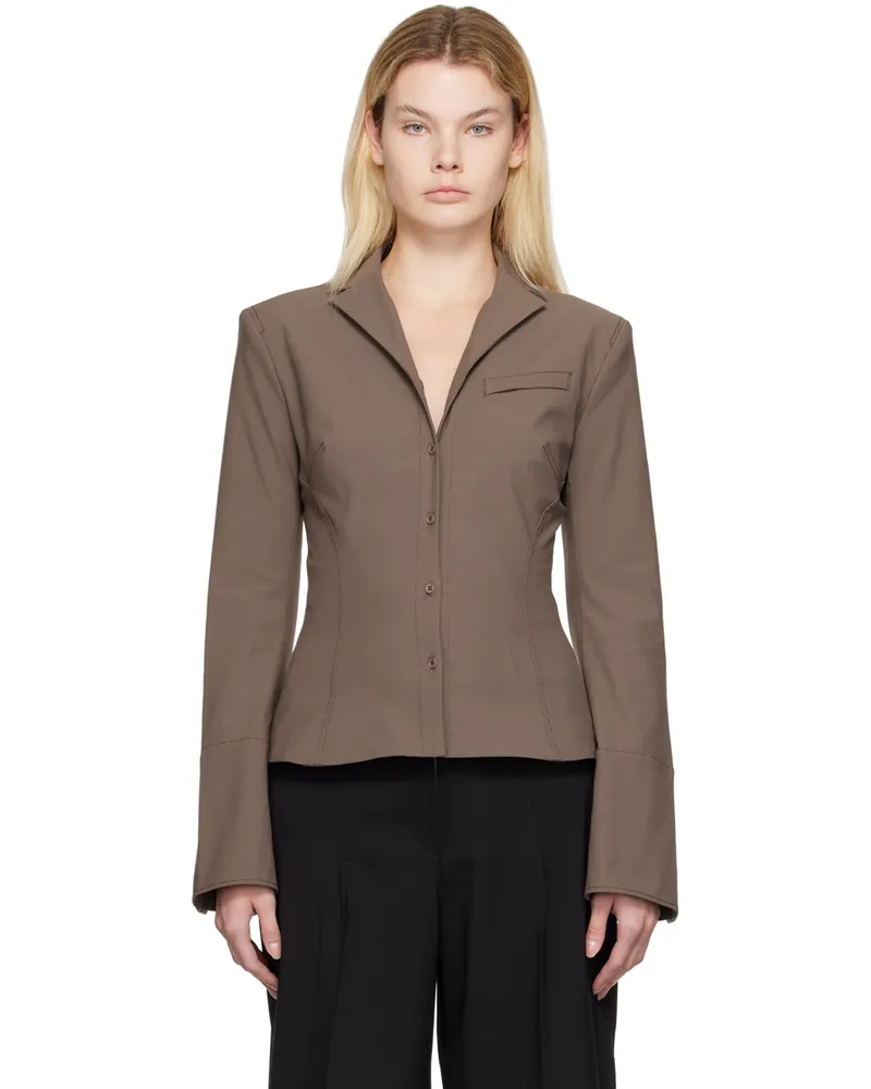 Jacquemus Brown Le Papier 'La Veste Crema' Blazer 850