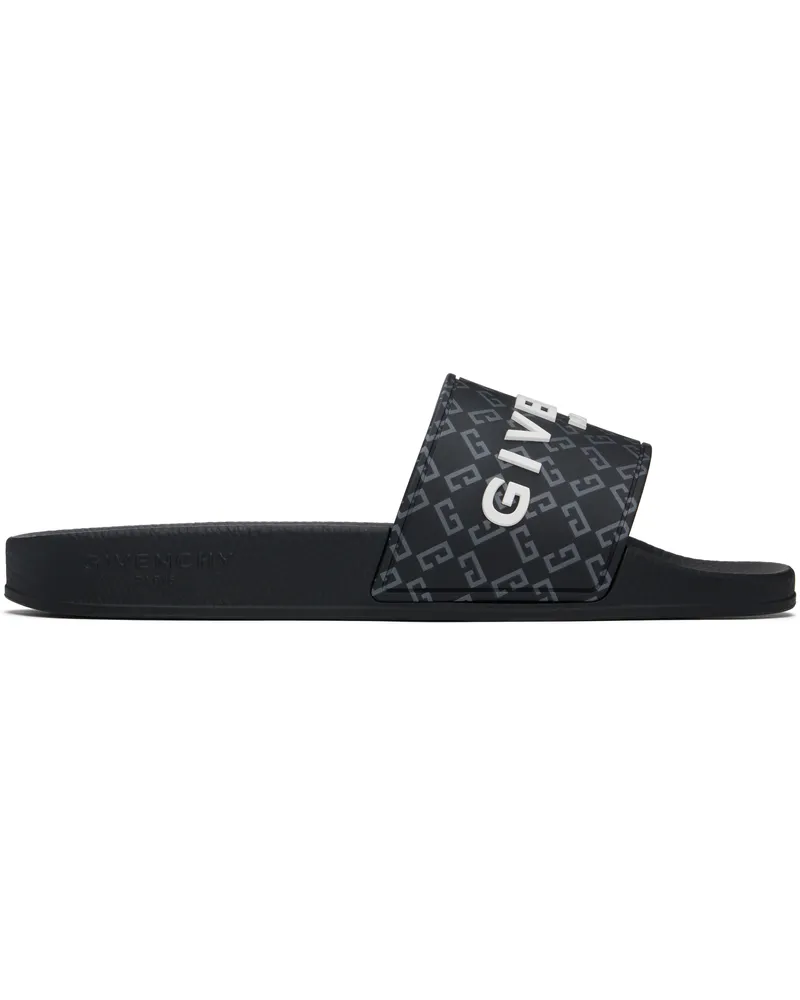 Givenchy Black Monogram 72 Pool Slides 001-black