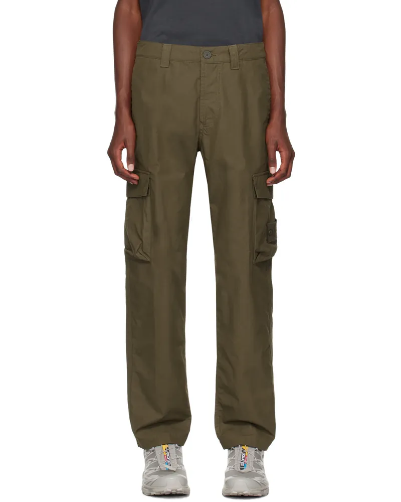 Stone Island Green Logo Patch Cargo Pants V0054
