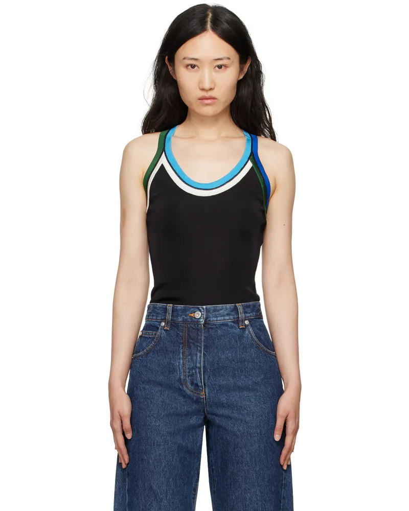 Ferragamo Black Contrasting Trim Tank Top 002