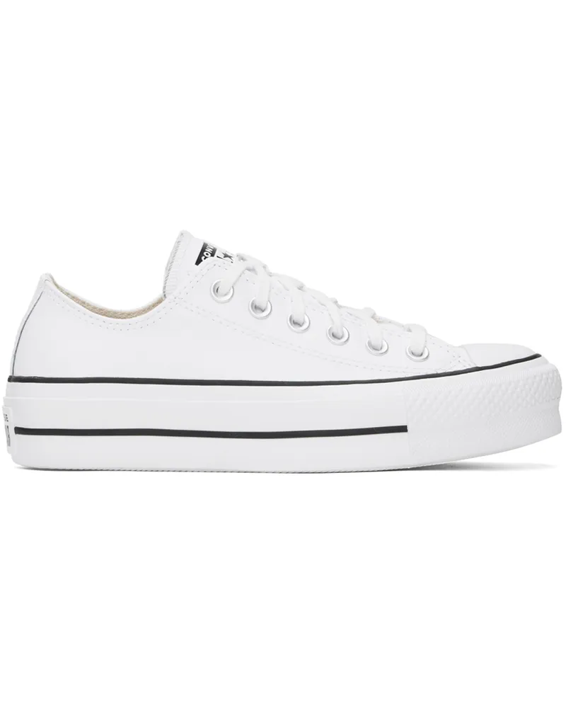 Converse White Chuck Taylor All Star Platform Leather Sneakers White
