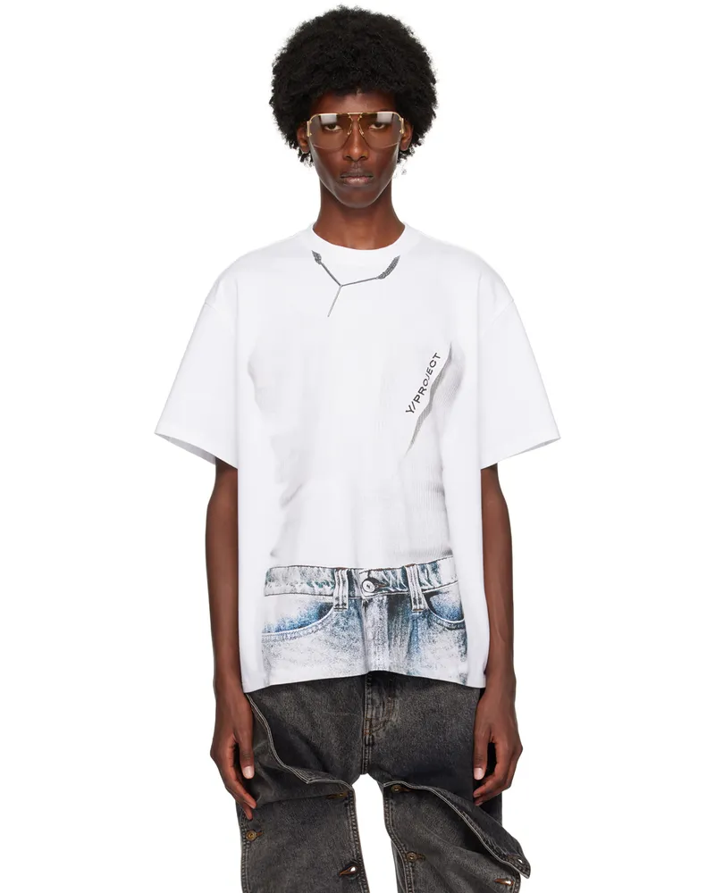 Y/PROJECT White Trompe œil T-Shirt White