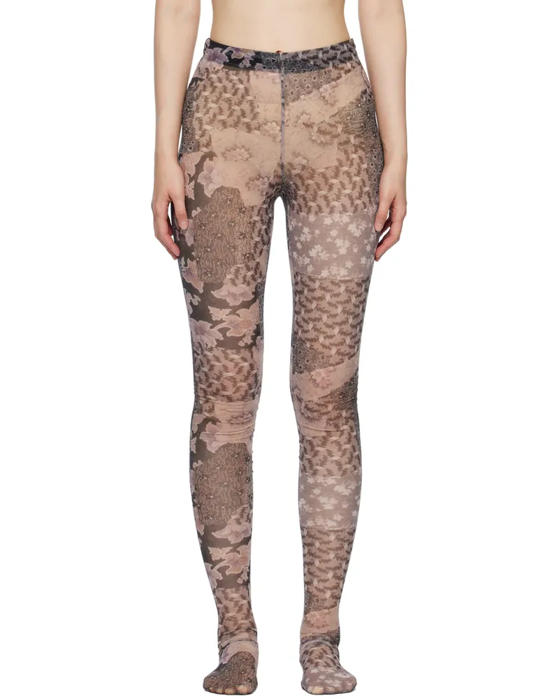 Rosetta Getty Multicolor Collage Mesh Leggings Multi