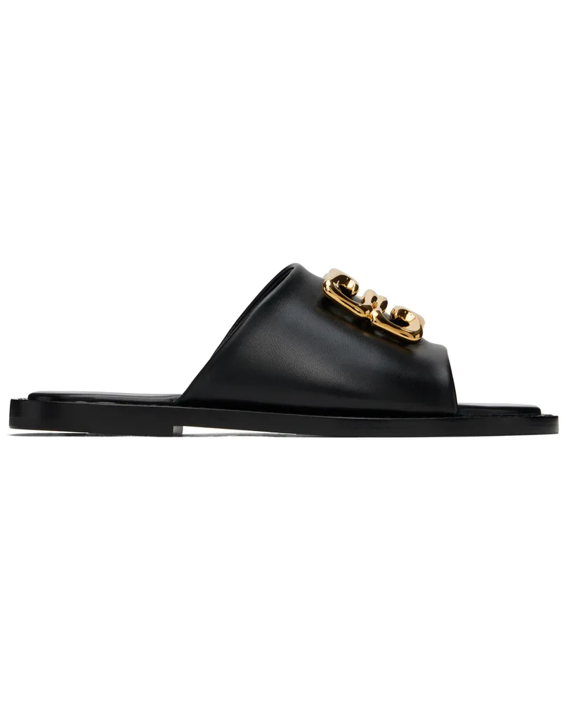 Givenchy Black 4G Liquid Flat Mule Sandals 001-black