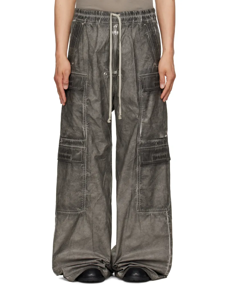 DRKSHDW by Rick Owens Gray Hollywood Double Cargo Jumbo Belas Pants 78