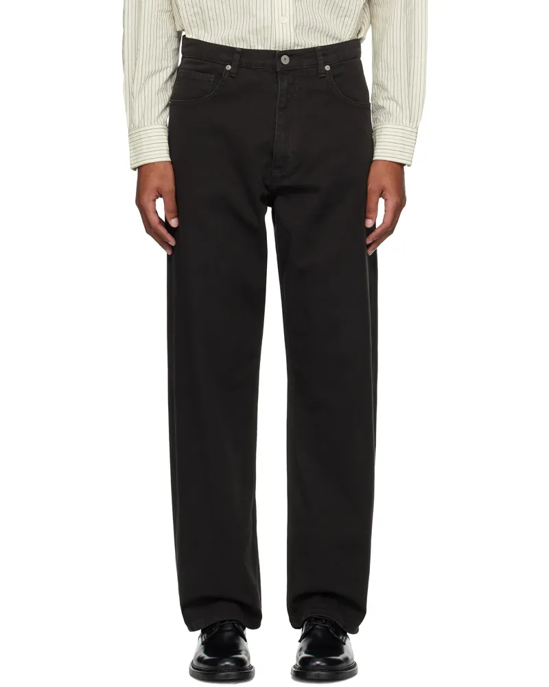 Norse Projects Black Mogens Relaxed 5 Pocket Heavy Twill Trousers Black9999