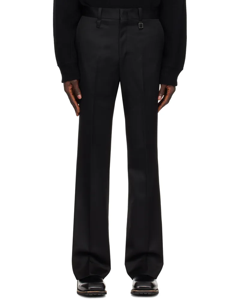 Wooyoungmi Black Wool Straight Trousers 907b
