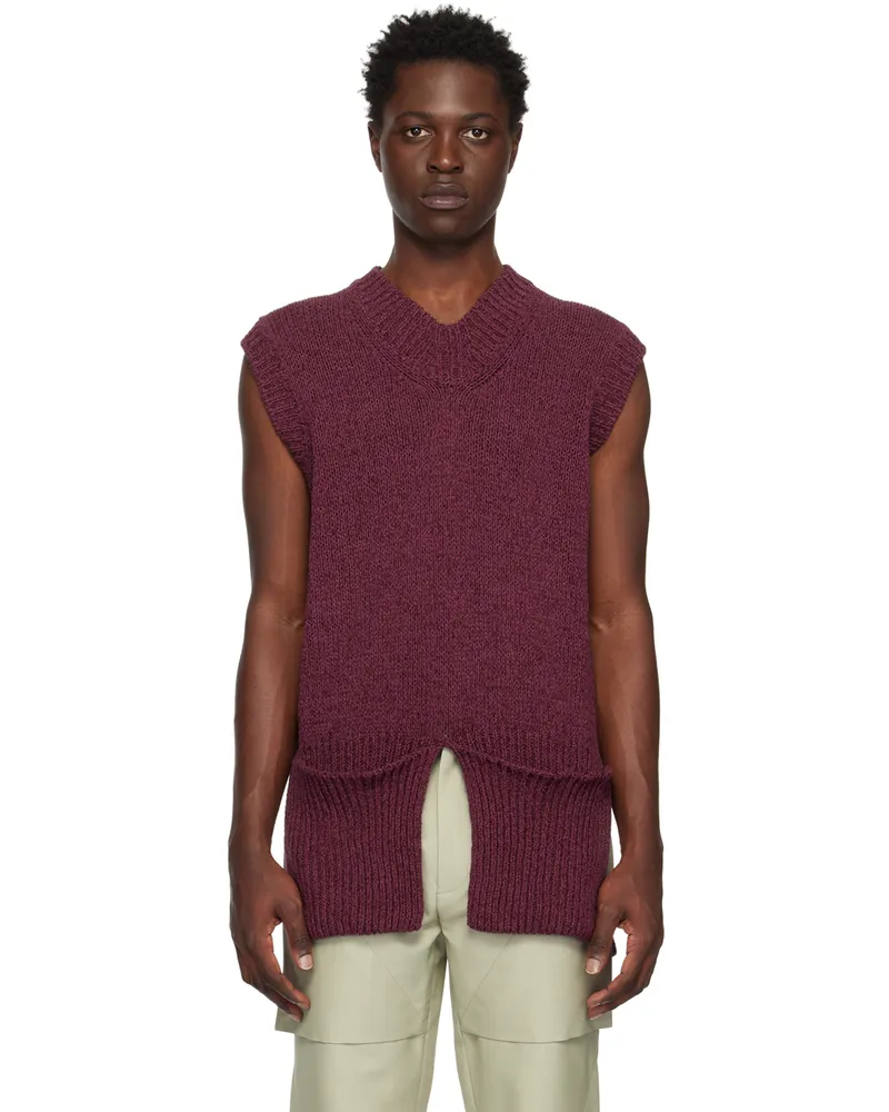 T/SEHNE SSENSE Exclusive Burgundy Vest Burgundy