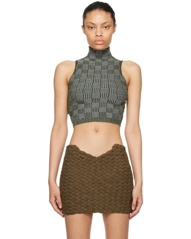 Isa Boulder Khaki & Blue Lenticular Tank Top Seaweed