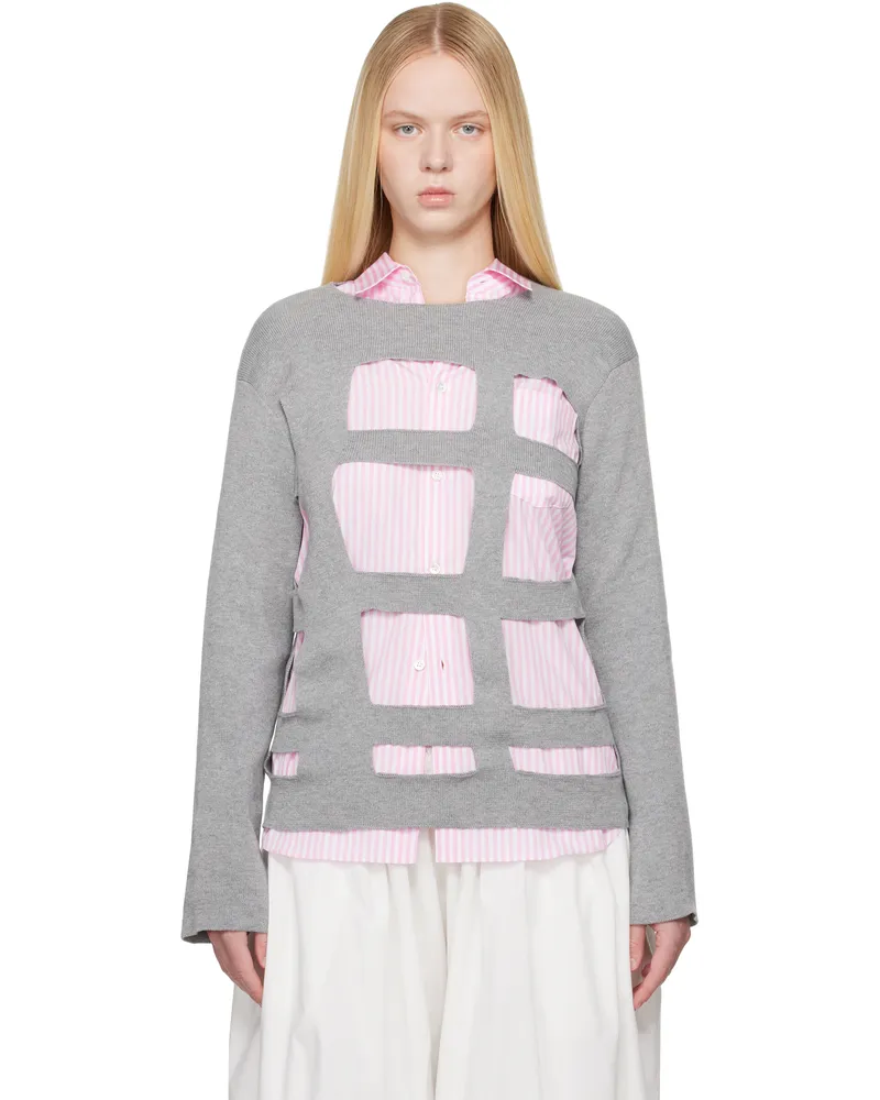 Comme des Garçons Gray Geometric Cutouts Sweater 1