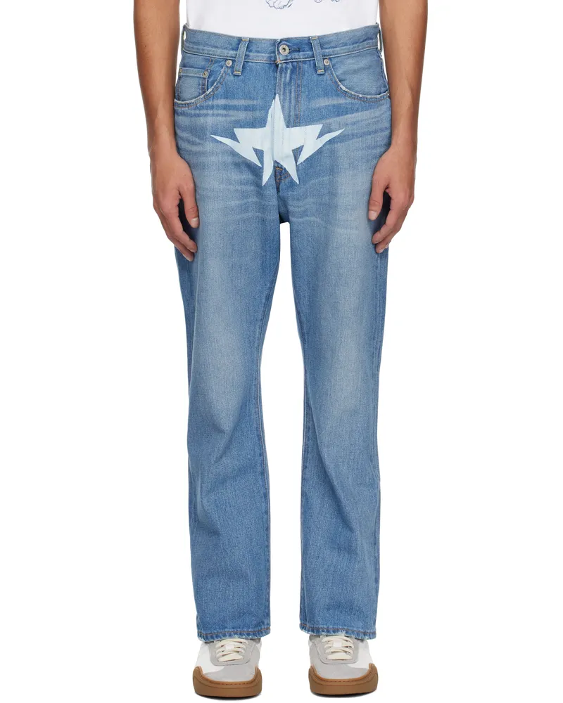 BAPE Blue Twin Sta Relaxed Fit 13 Oz Jeans Light