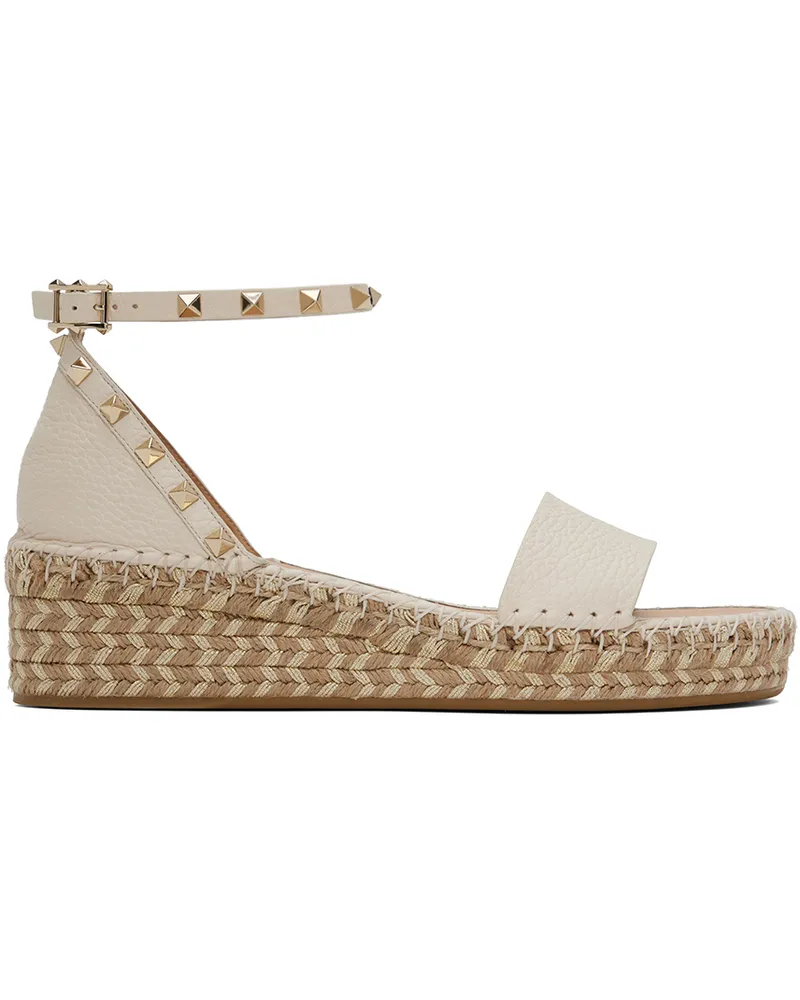 Valentino Garavani Off-White Rockstud Sandals 48n