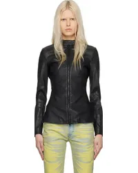 Diesel Black L-Sory-N1 Leather Jacket 9xx