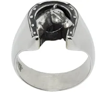 Silver 'Horse & Horseshoe' Ring