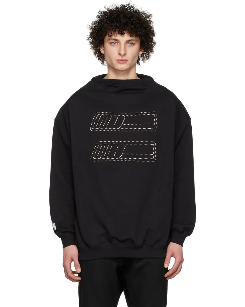 WE 11 DONE Black High Boatneck Sweatshirt Black