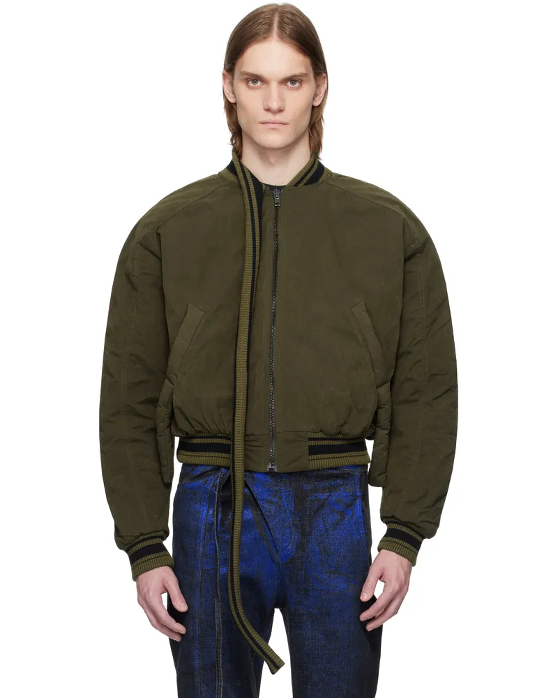 OTTOLINGER Khaki Strap Bomber Jacket Khaki