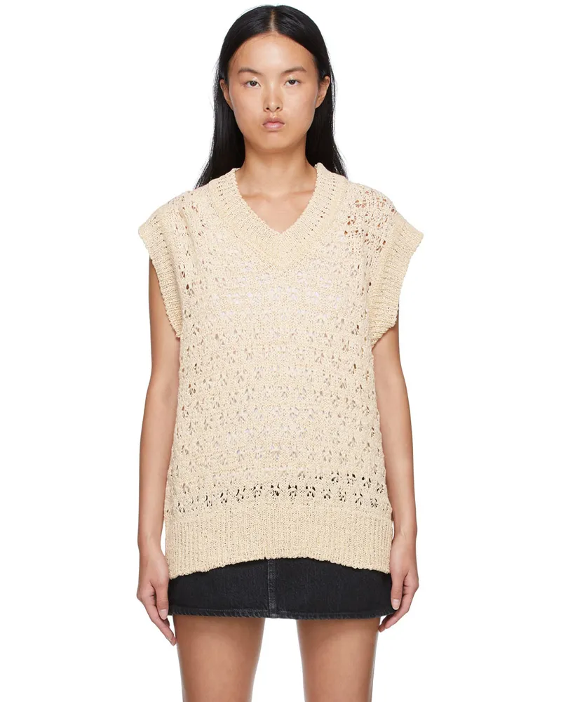 Andersson Bell Beige Organic Cotton Vest Ecru