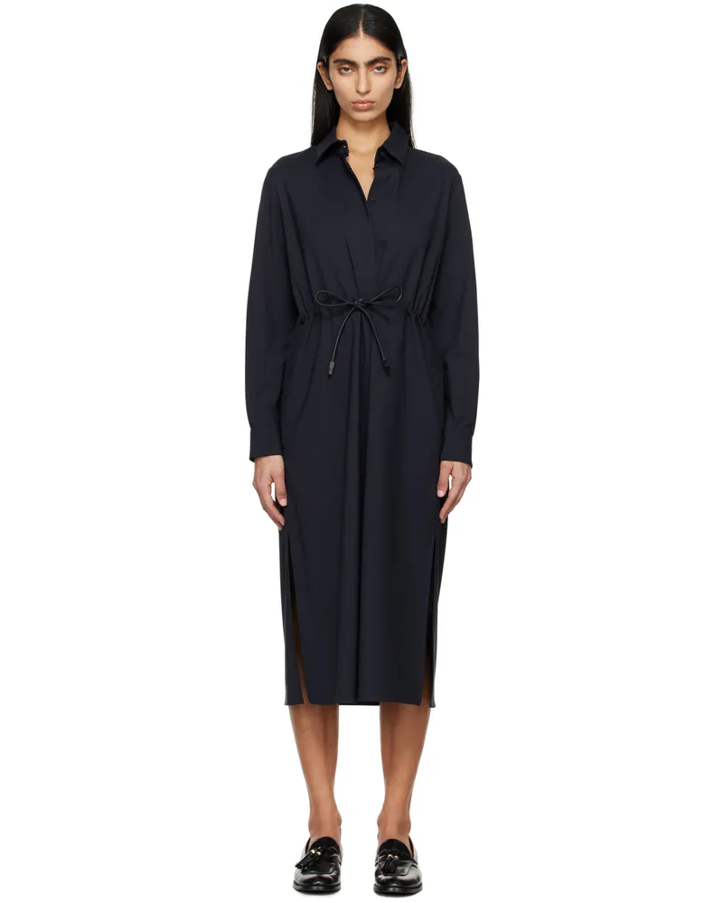 Max Mara Navy Monia Midi Dress 2
