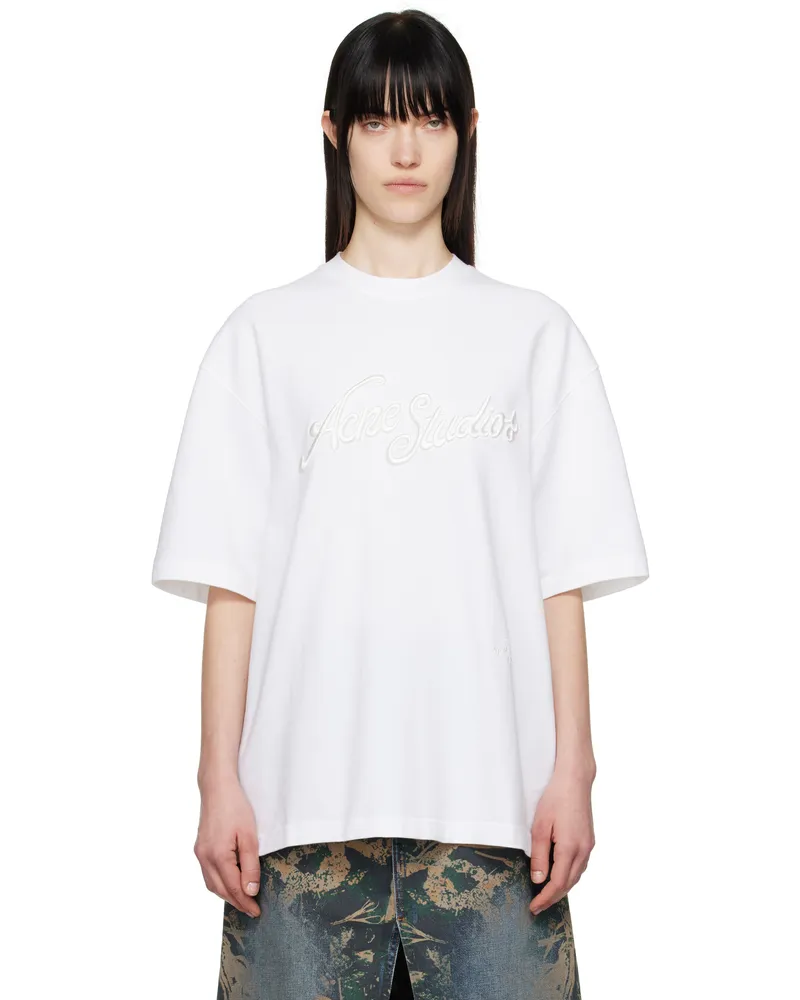 Acne Studios White Relaxed Fit Logo T-shirt 183