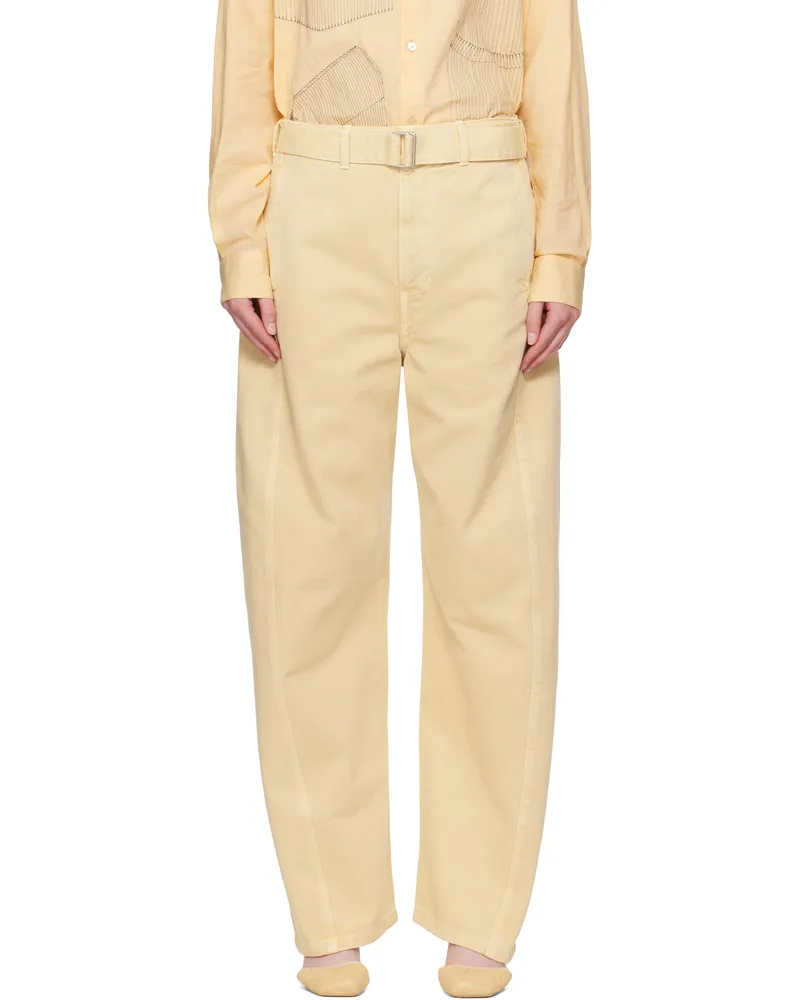 Christophe Lemaire Yellow Twisted Belted Jeans Ye509