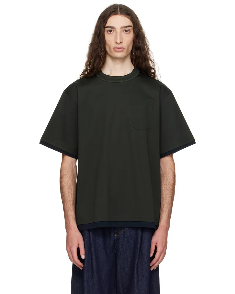 Sacai Green Cotton Jersey T-shirt 555
