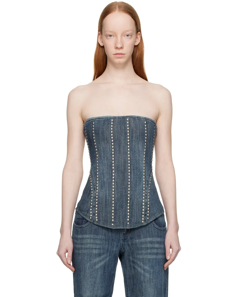 Miaou Blue Libra Denim Corset Duran