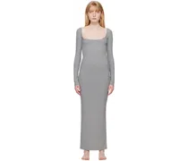 Gray Soft Lounge Long Sleeve Maxi Dress
