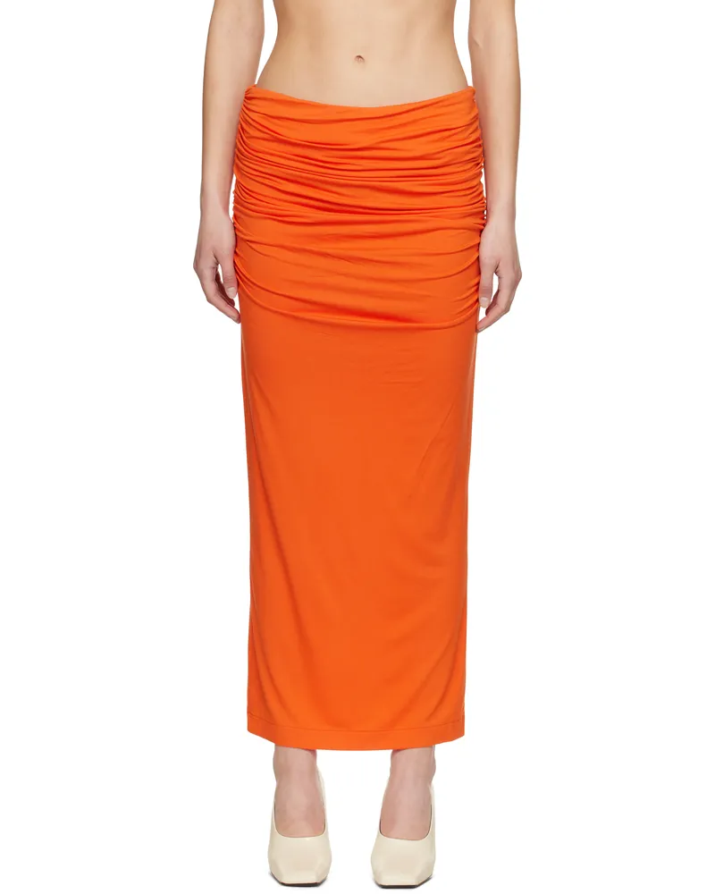 Entire Studios Orange Surge Maxi Skirt Koi