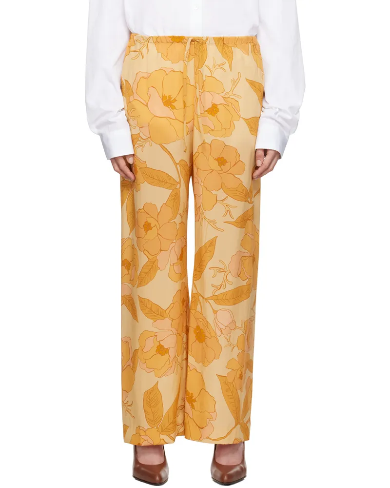 Dries van Noten Yellow Silk Trousers 202