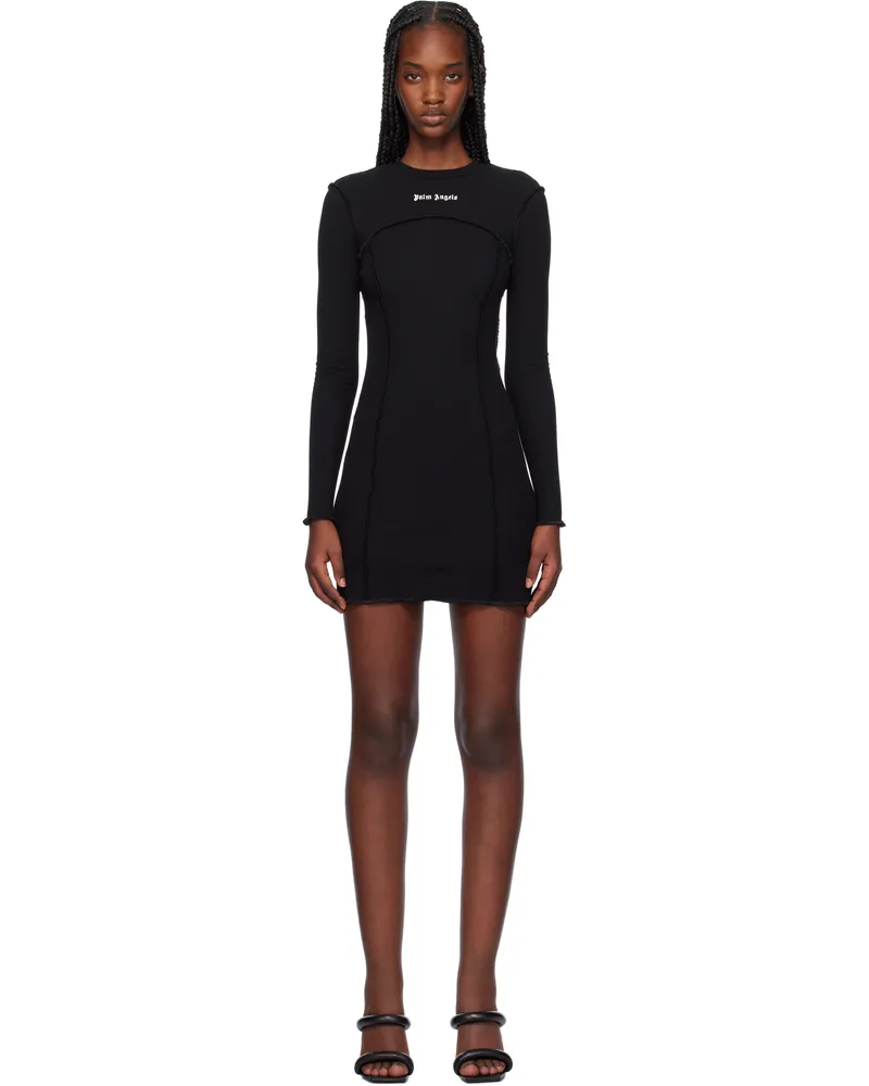 Palm Angels Black Logo Rib Minidress Black