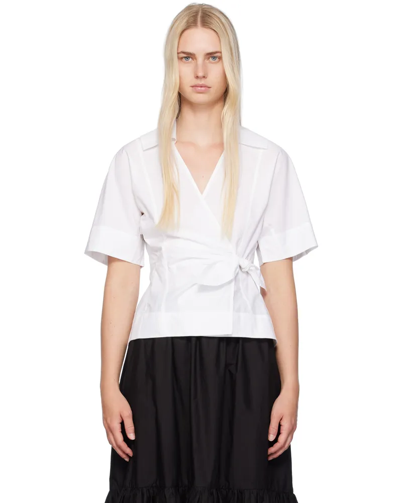 Ganni White Wrap Blouse 151