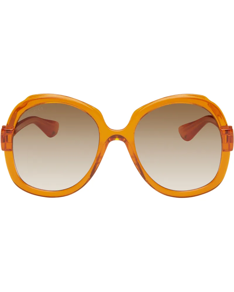 Gucci Orange Saint Tropez Oversized Sunglasses 004