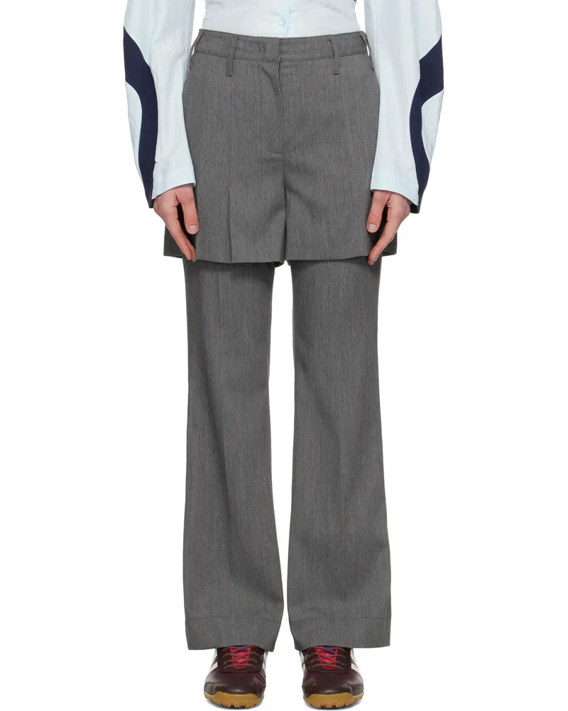 OPEN YY Gray Overlay Trousers Gray