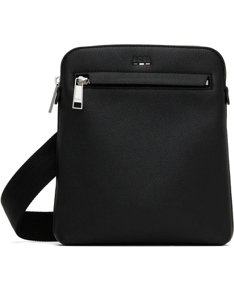 HUGO BOSS Black Pebble-Grained Faux-Leather Bag 001-black