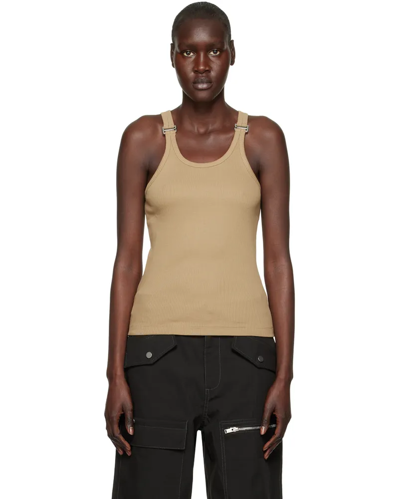 Dion Lee Khaki E-Hook Tank Top Khaki