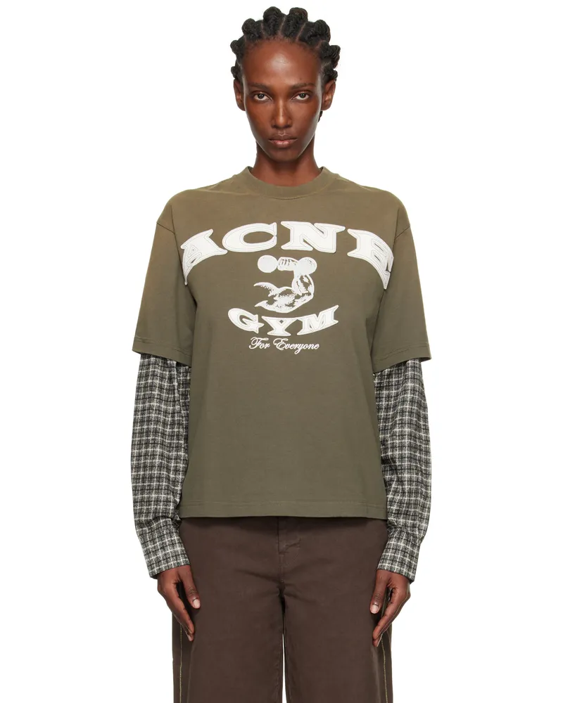 Acne Studios Khaki Layered Logo T-shirt Dsq
