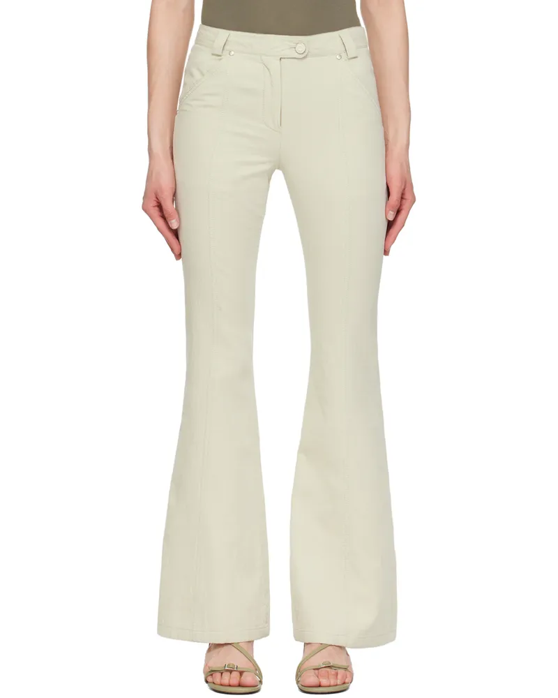 OPEN YY Beige Bootcut Trousers Beige