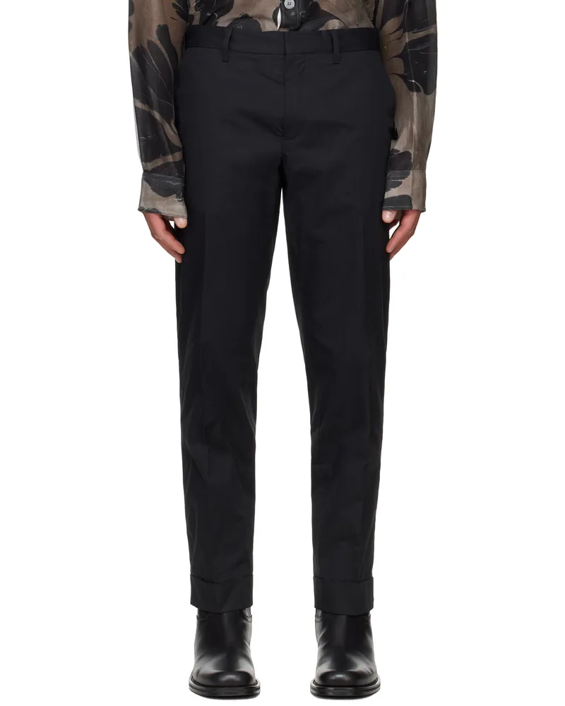 Dries van Noten Black Cuffed Trousers 900